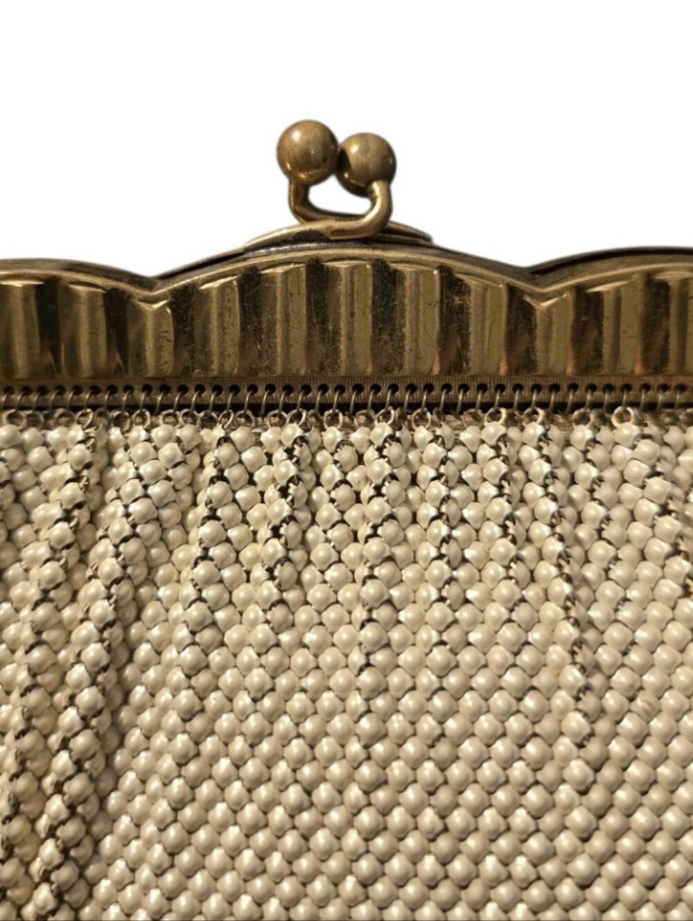 Whiting & Davis 1930's-50's Vintage Enamel Metal Mesh & Lucite Handbag w/ Dusty - Picture 3 of 13